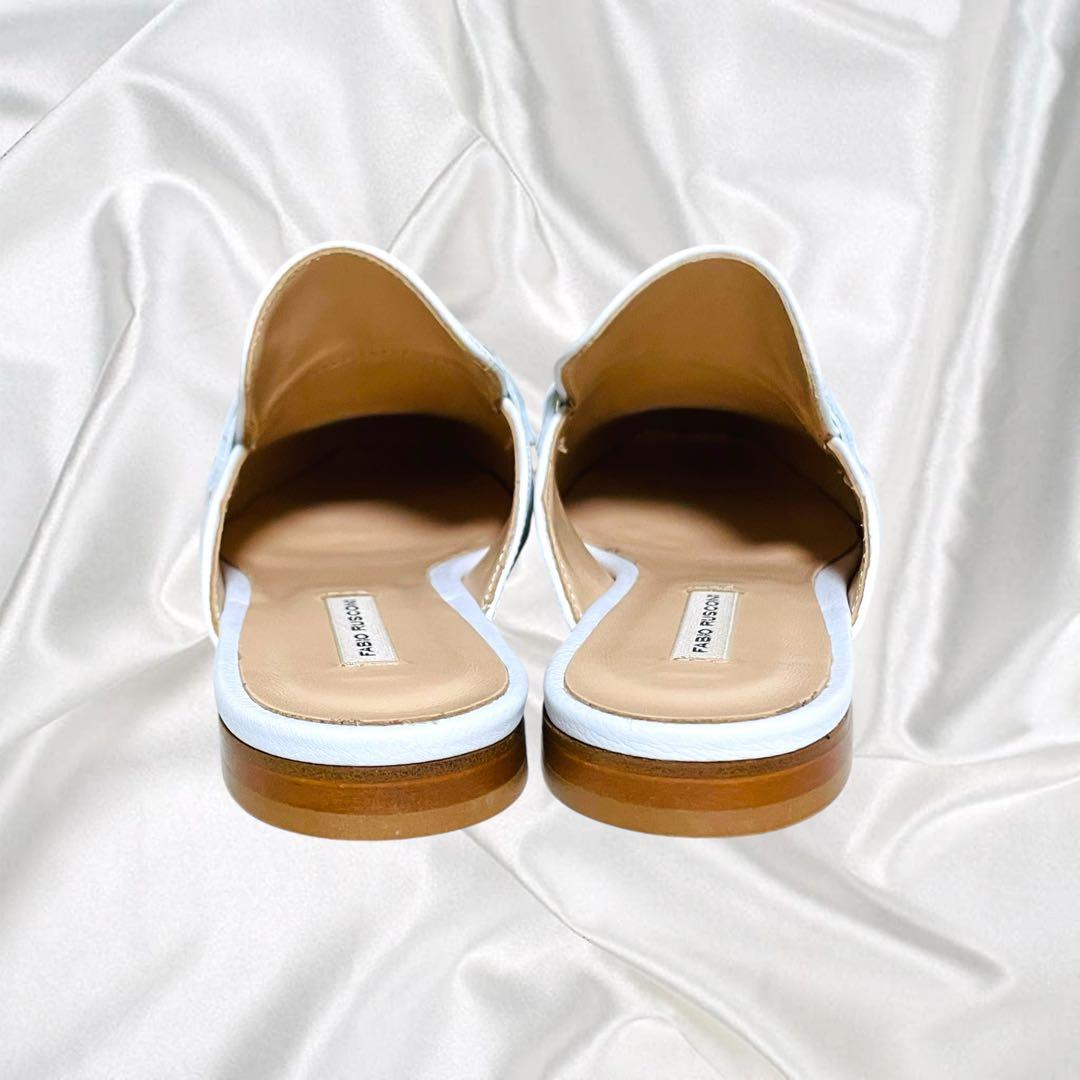 【FABIO RUSCONI】美品ビット ゴールド金具 シープレザー ミュール