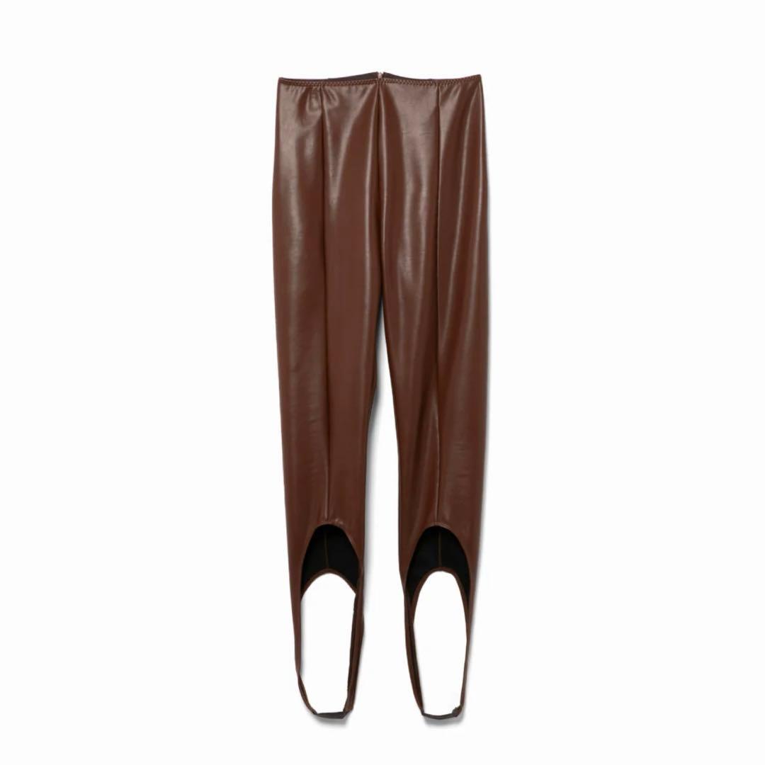 レッグウェア Stretch Vegan Leather Stirrup Leggings