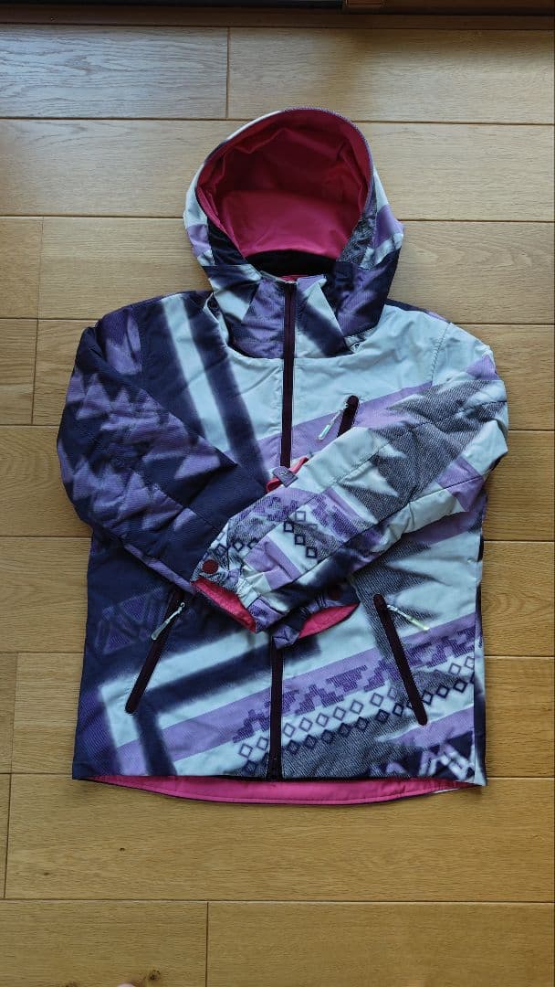 DESCENTE　レディース　スキーウェア 　紫 ピンク 幾何学模様　サイズL