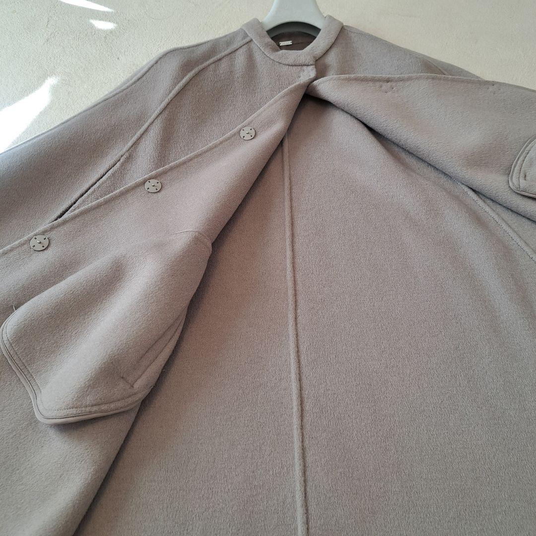 【美品】Mila Owen 23aw ウール混スタンドカラーリバーケープコート