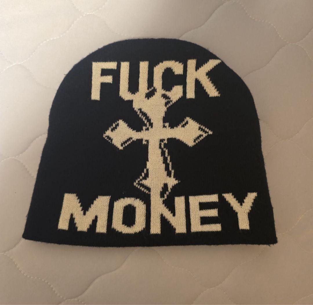 Supreme ニット帽 FUCK MONEY 黒
