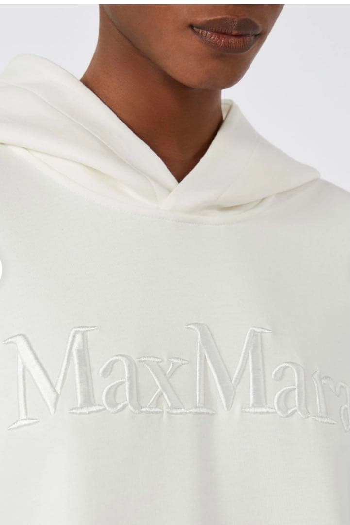 週末セール！Max Mara コットンジャージーフーディ White XS