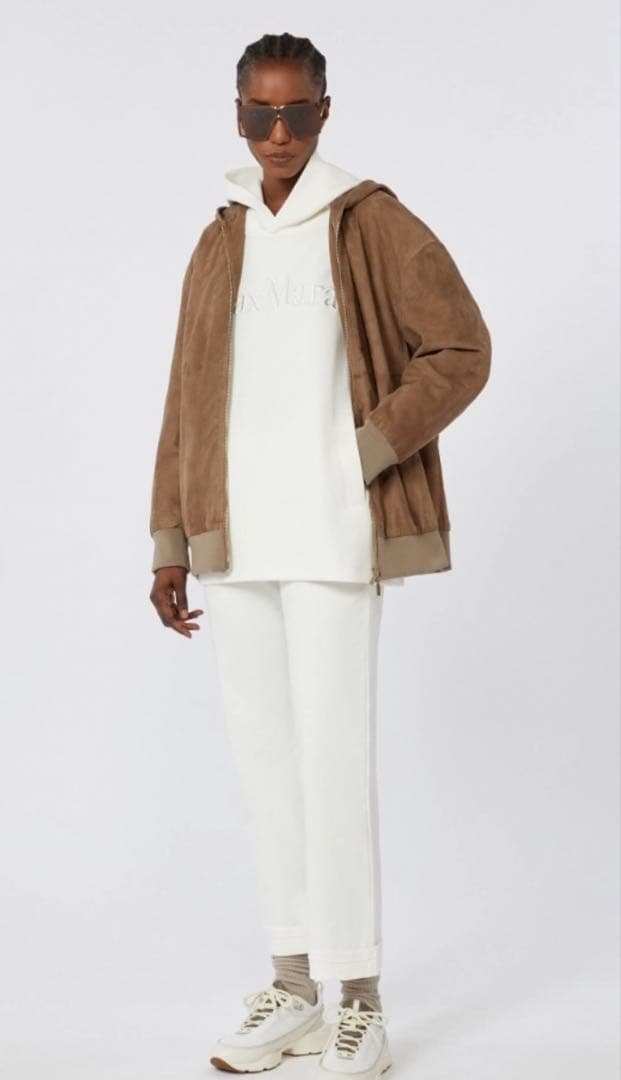 週末セール！Max Mara コットンジャージーフーディ White XS