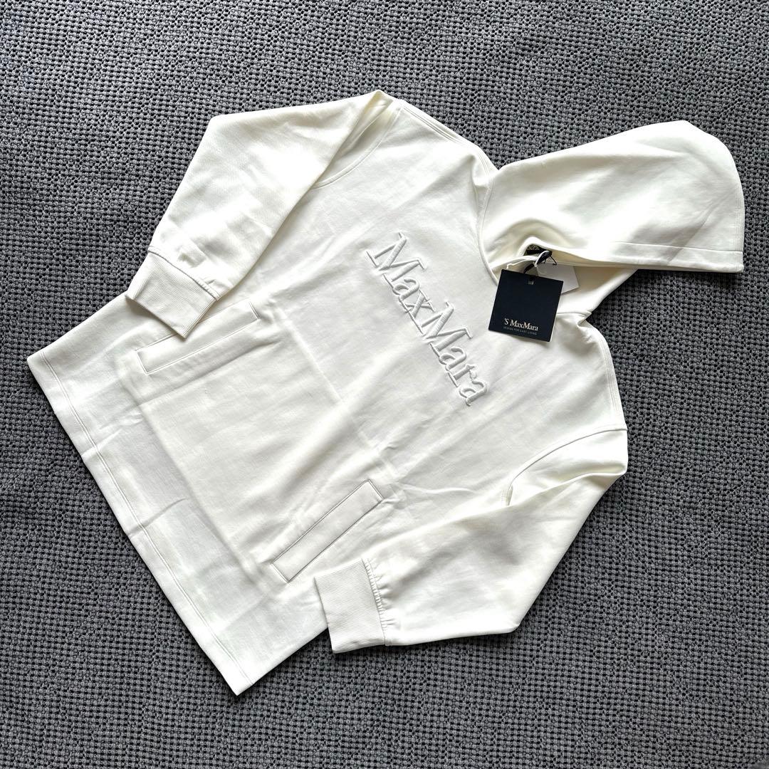 週末セール！Max Mara コットンジャージーフーディ White XS