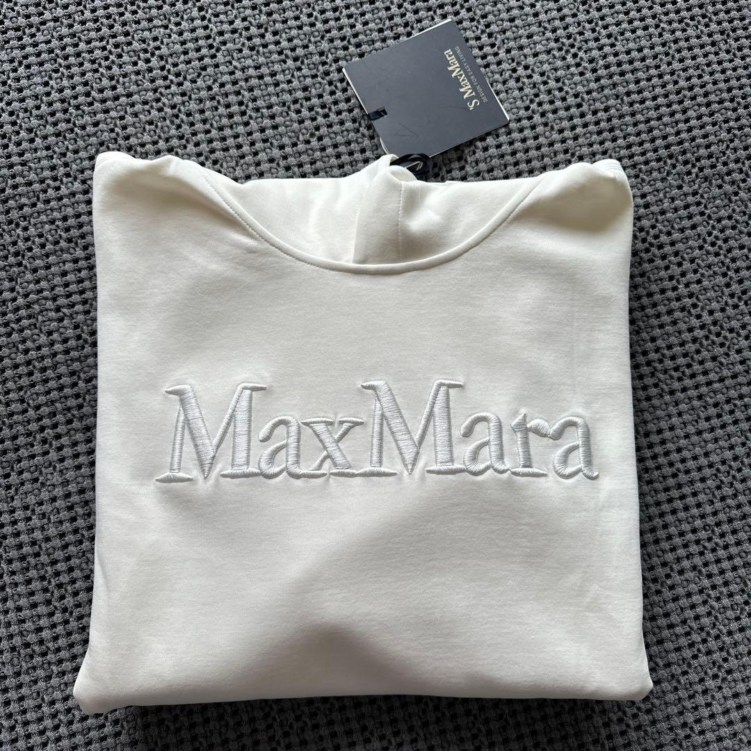 週末セール！Max Mara コットンジャージーフーディ White XS