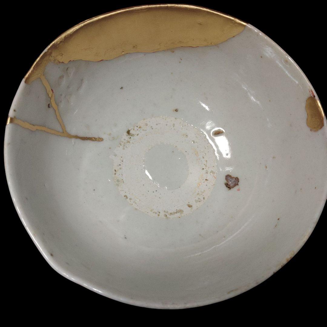 初期伊万里　ナズナ文染付碗　くらわんか　金継ぎ　骨董品　古美術