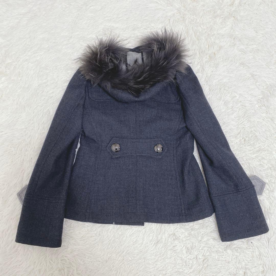 美品 バーバリーブルーレーベル ピーコート ナポレオン風ジャケット ラクーン