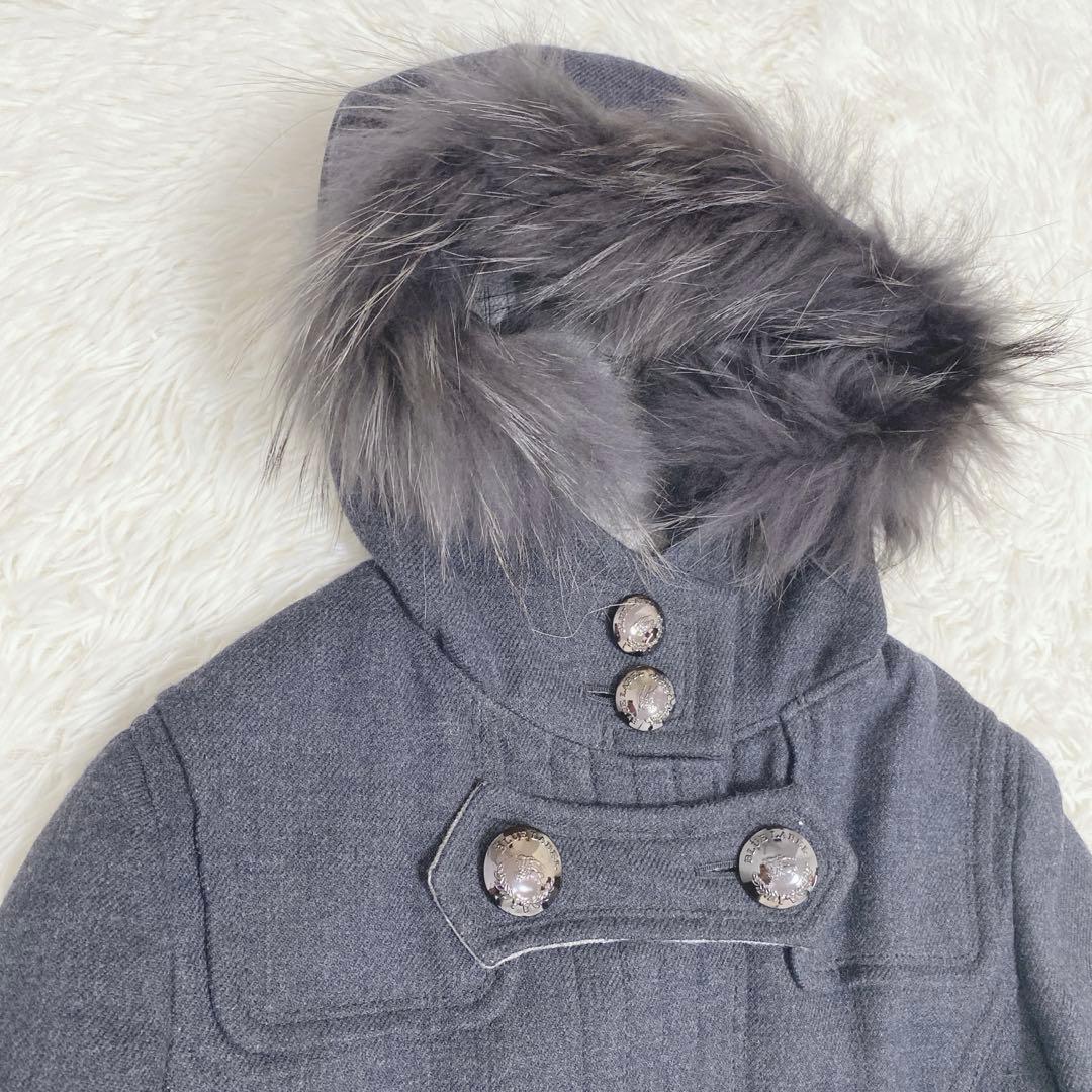 美品 バーバリーブルーレーベル ピーコート ナポレオン風ジャケット ラクーン