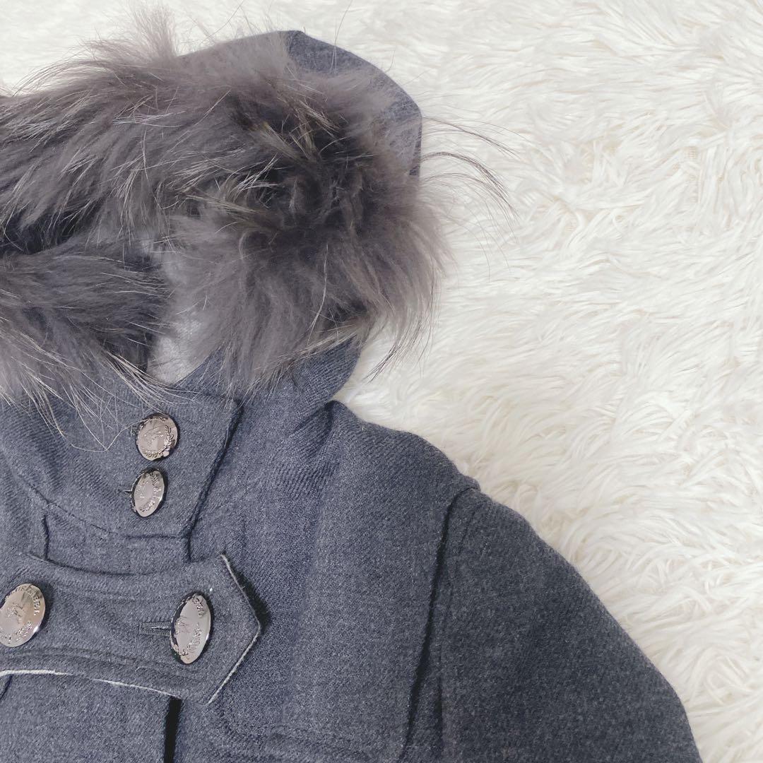 美品 バーバリーブルーレーベル ピーコート ナポレオン風ジャケット ラクーン