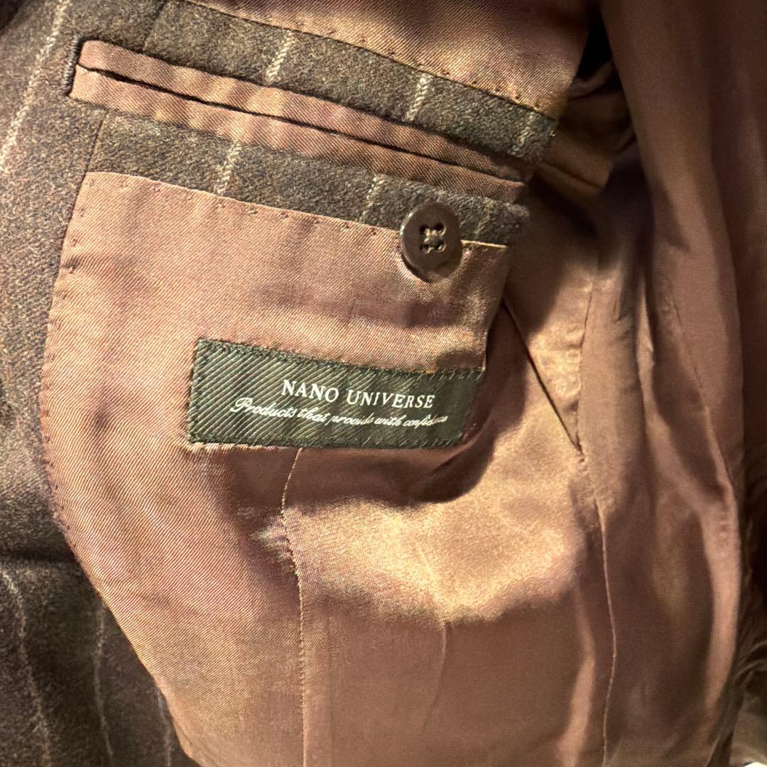 ナノユニバース別注　リングジャケット　ブラウン　ダブル　セットアップ　秋冬　44