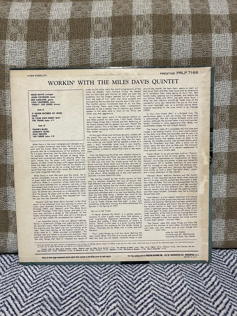 マイルス•デイビスWORKIN' WITH THE MIL…… PRLP7166