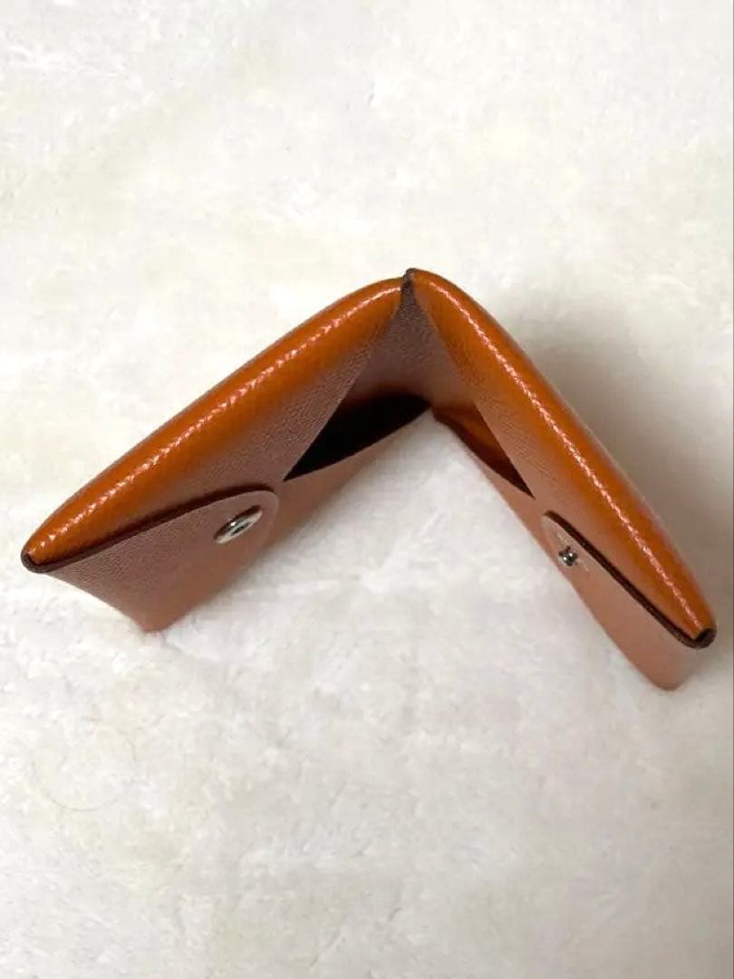 【✨極美品✨】HERMES カルヴィ レザー 名刺入れ（オレンジ）