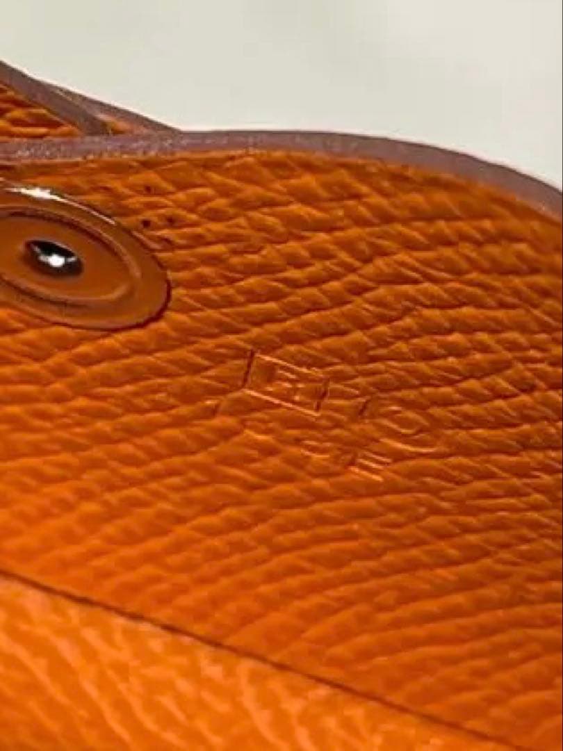 【✨極美品✨】HERMES カルヴィ レザー 名刺入れ（オレンジ）