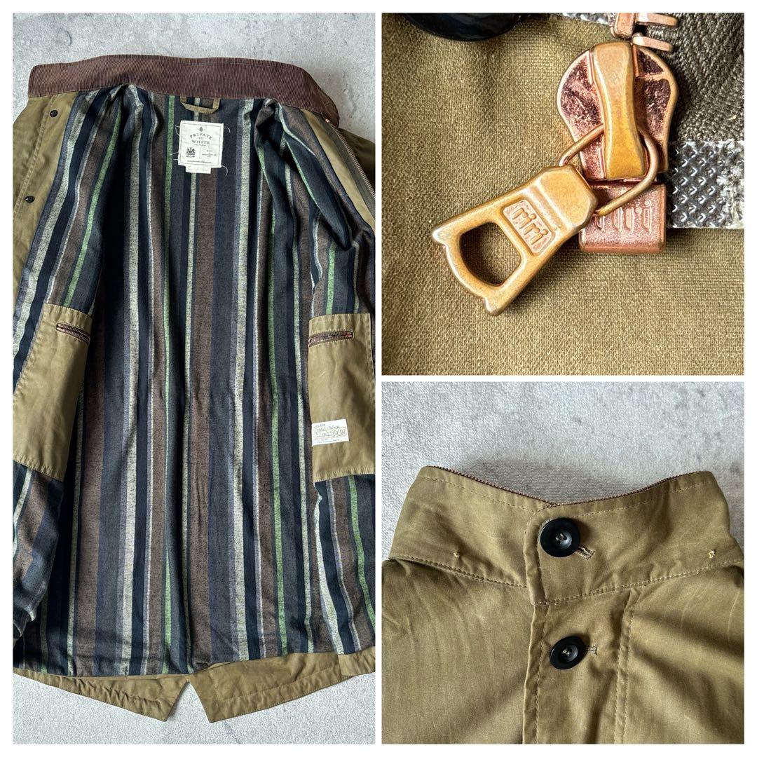 プライベートホワイト イギリス製 2→M ワックスコットン モッズコート カーキ