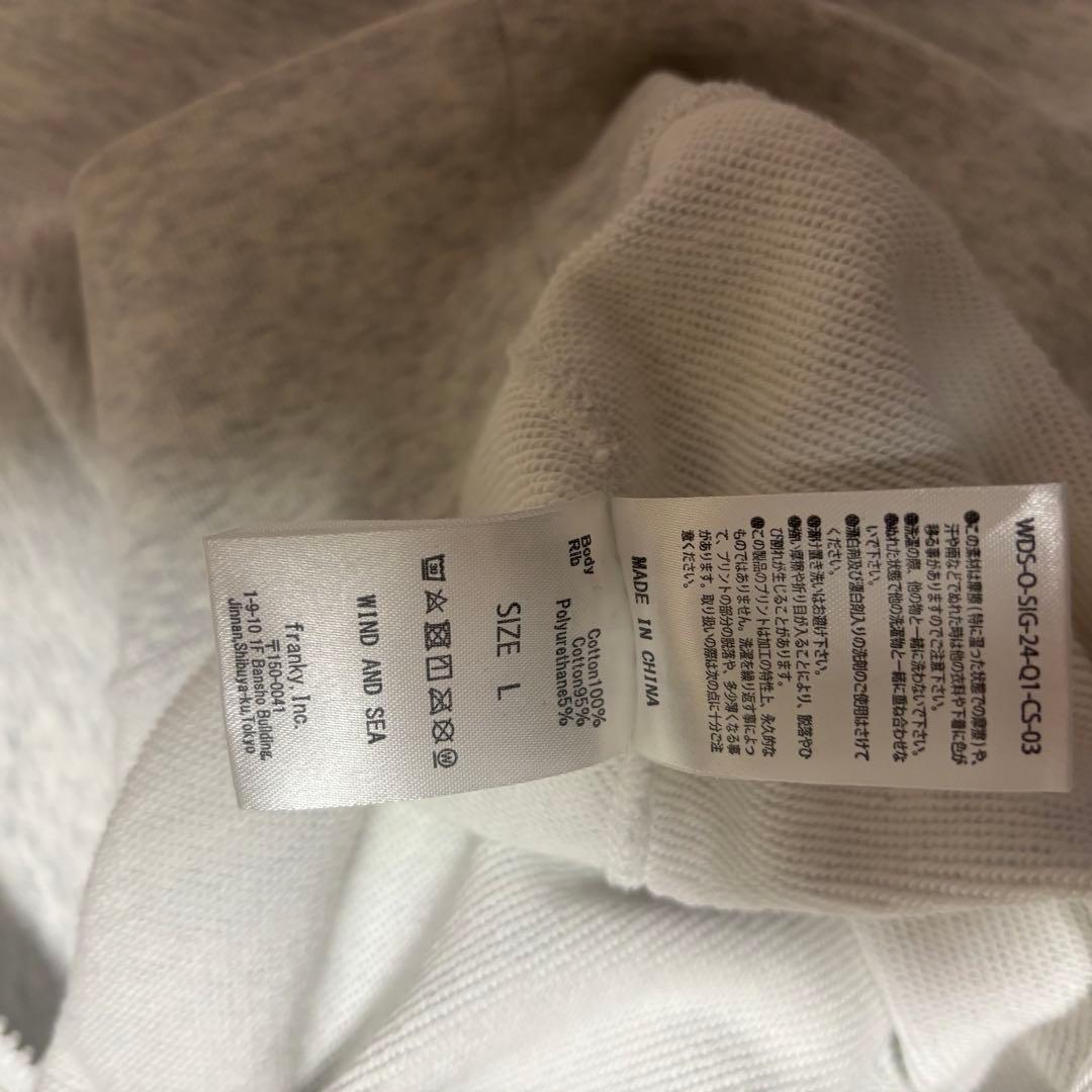 WIND AND SEA ハーフジップ　スウェット グレー　L