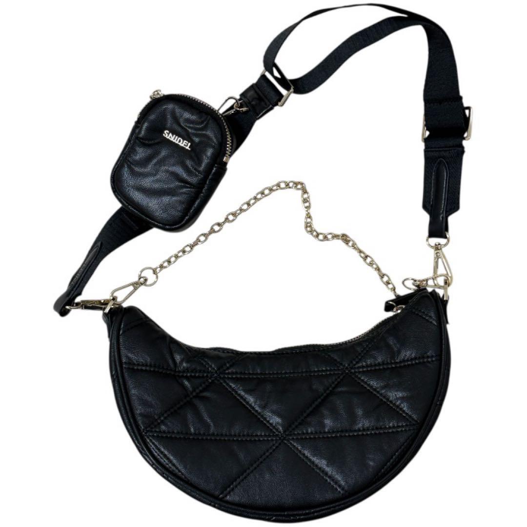 SNIDEL マルチウェイムーンバック　合皮ブラック