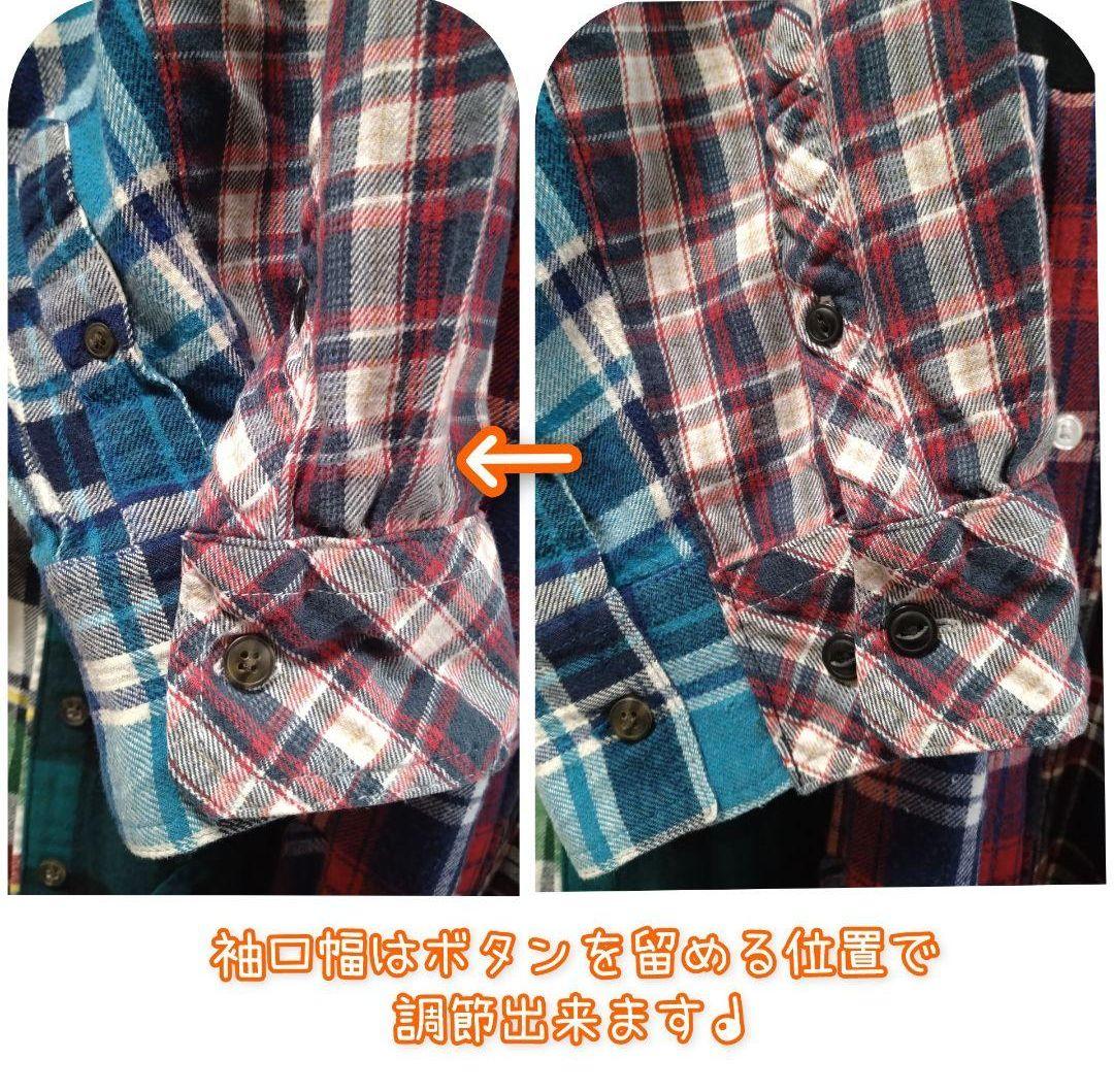 ネルシャツ＆Tシャツリメイクワンピース＆付け襟︎︎✤黒✤オーバー／フリーサイズ