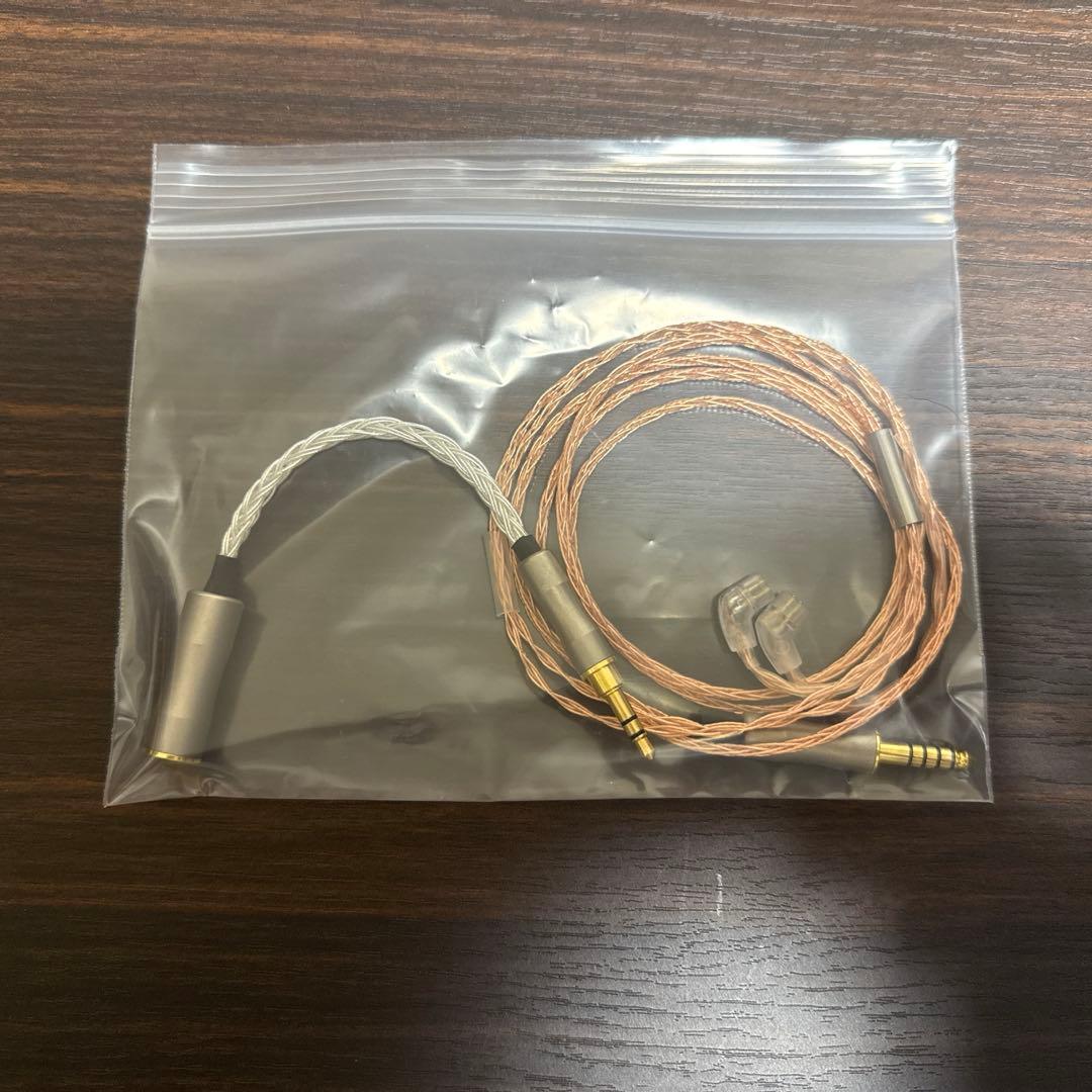 3.5mm-4.4mm 変換ケーブル　qdc端子-4.4mm バランスリケーブル