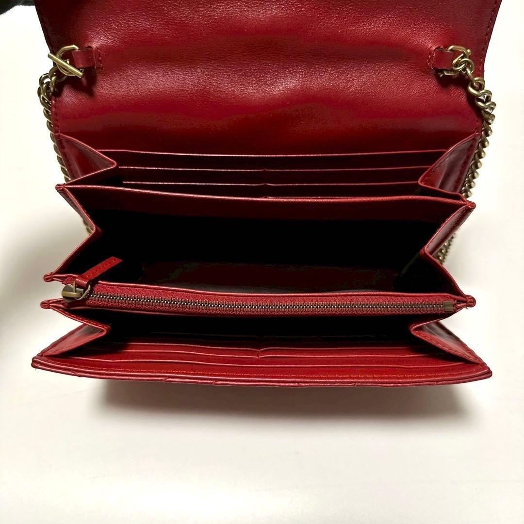 r78【極美品】グッチ　GGマーモント　キルティング　チェーンショルダーバッグ.