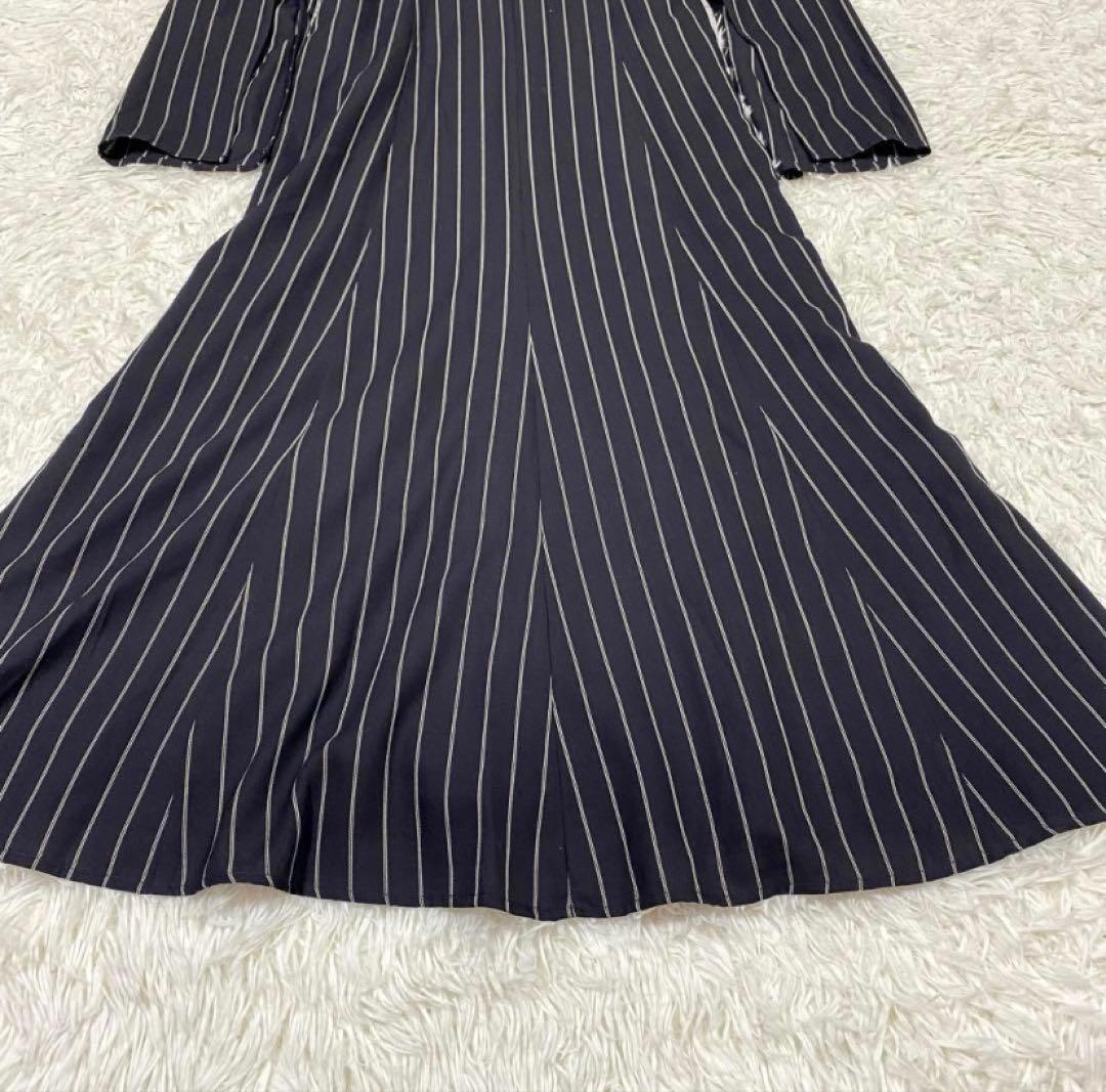 新品✨CLANE ストライプ タイアレンジ フレアワンピース　ロング　マキシ丈