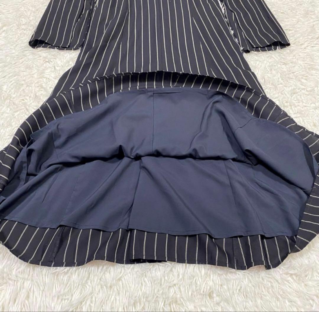 新品✨CLANE ストライプ タイアレンジ フレアワンピース　ロング　マキシ丈