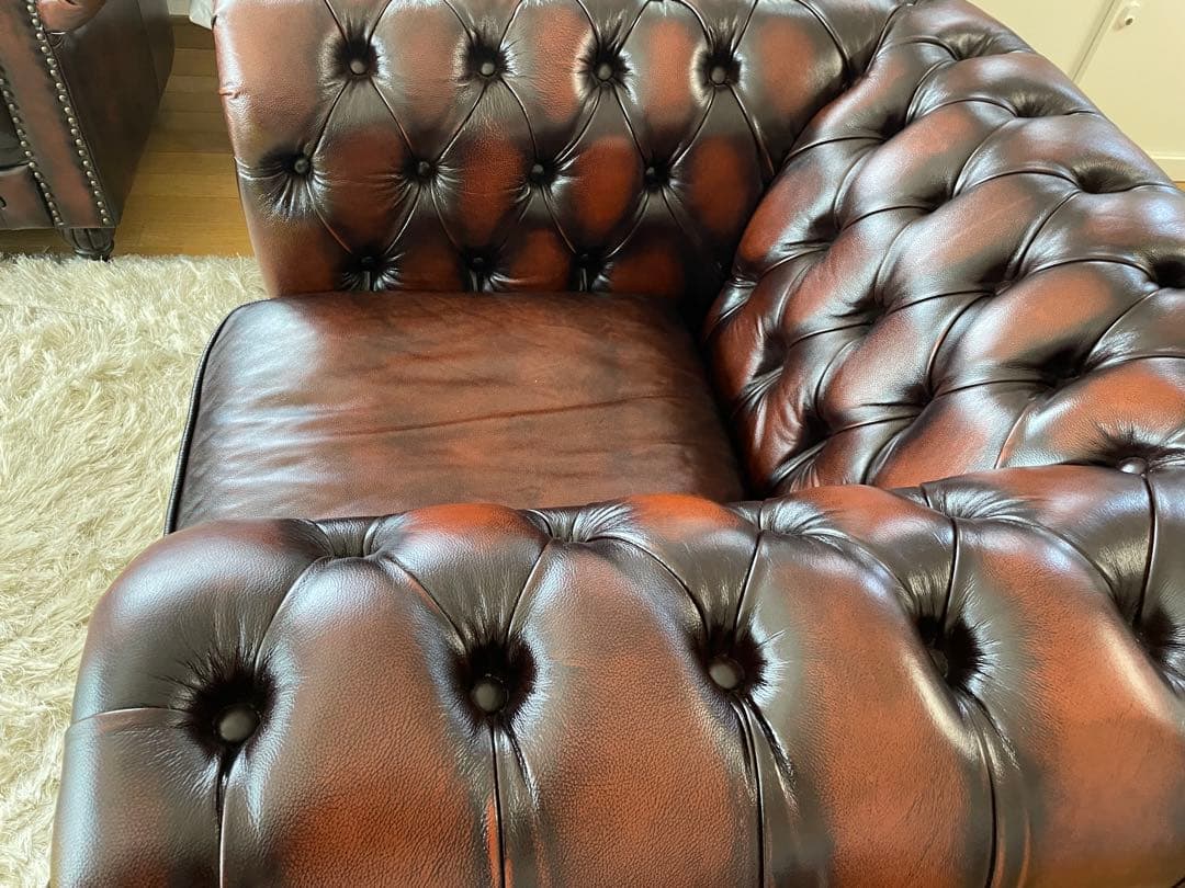 【専用】チェスターフィールド 総革 革張り ソファー　1人掛け