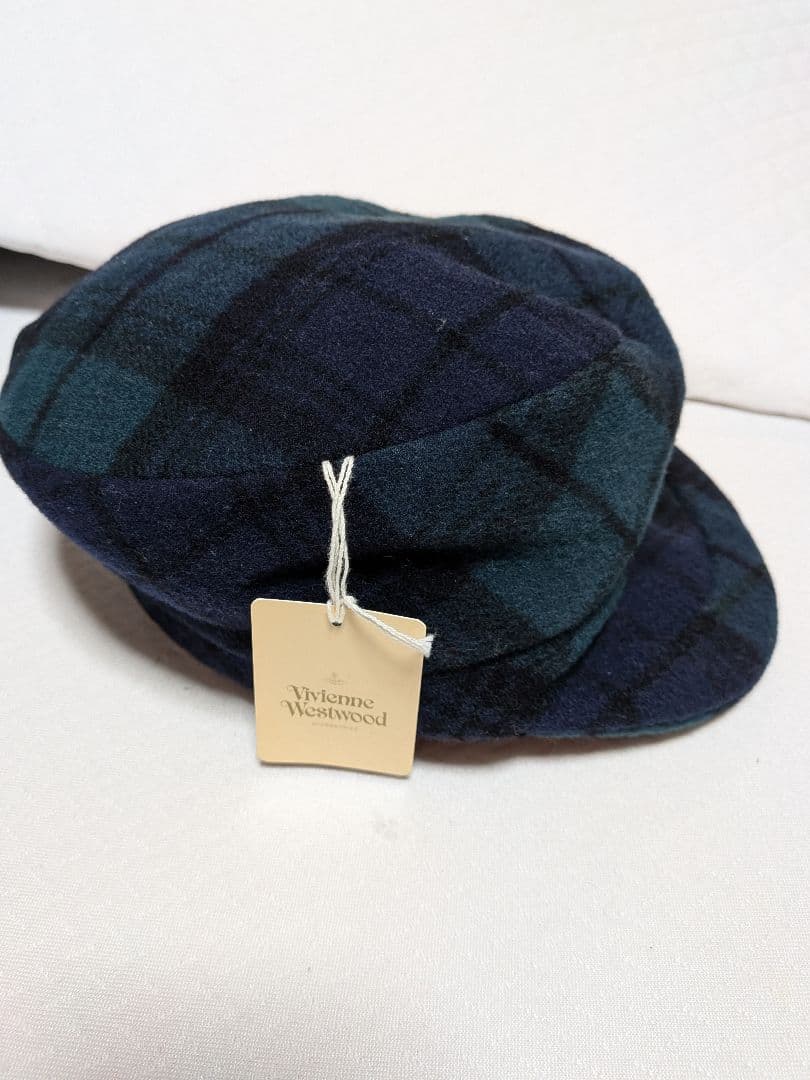 新品ヴィヴィアンウエストウッド　ハンチング　キャスケット　チェック　カラーオーブ