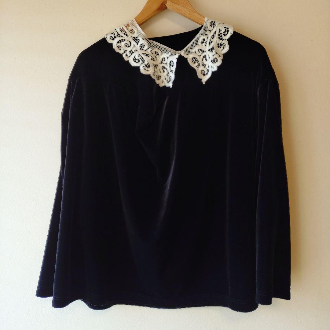 JUNYA WATANABE ブラックベロアレース襟長袖