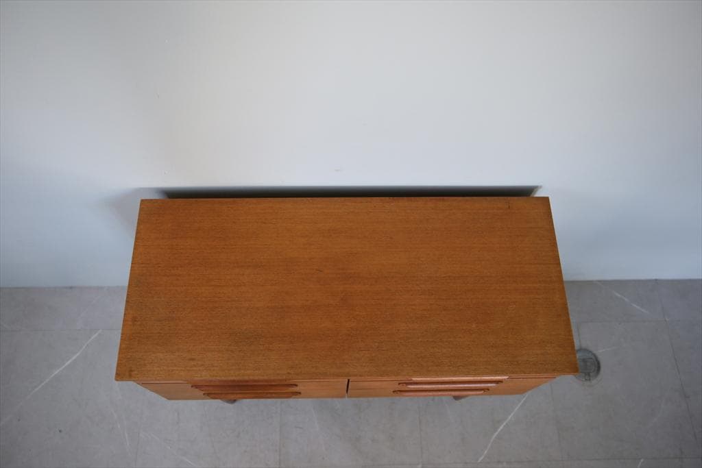 英国アンティークチーク6杯ドロワー/木製チェスト/タンス/飾り棚(92-143)