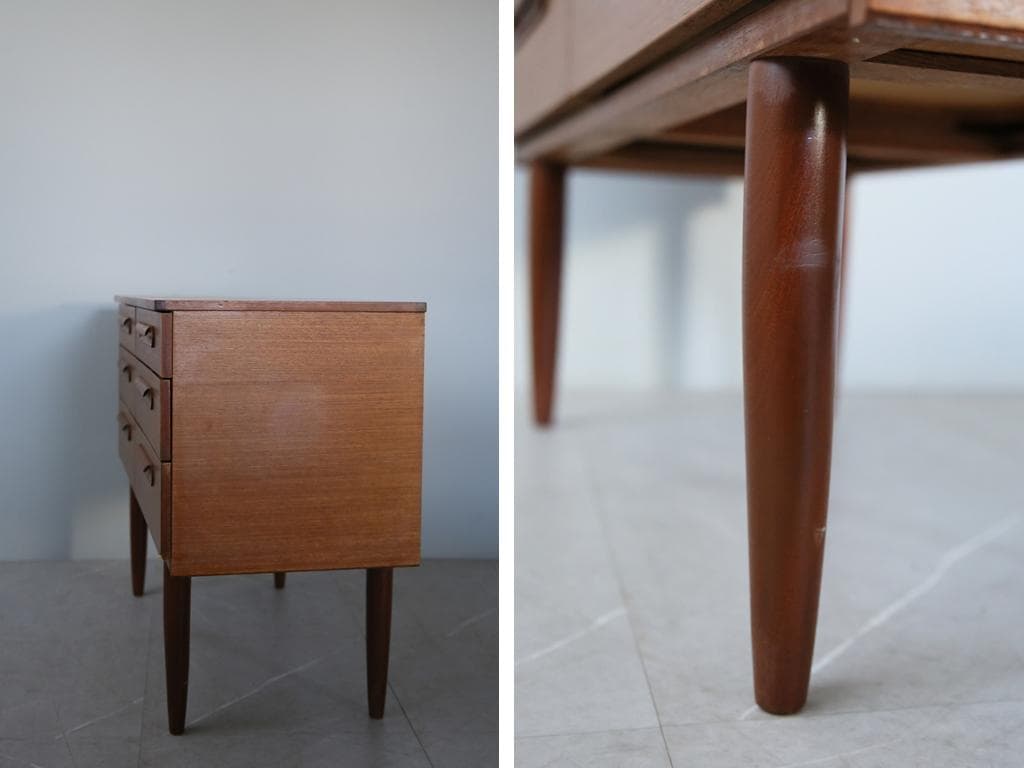 英国アンティークチーク6杯ドロワー/木製チェスト/タンス/飾り棚(92-143)