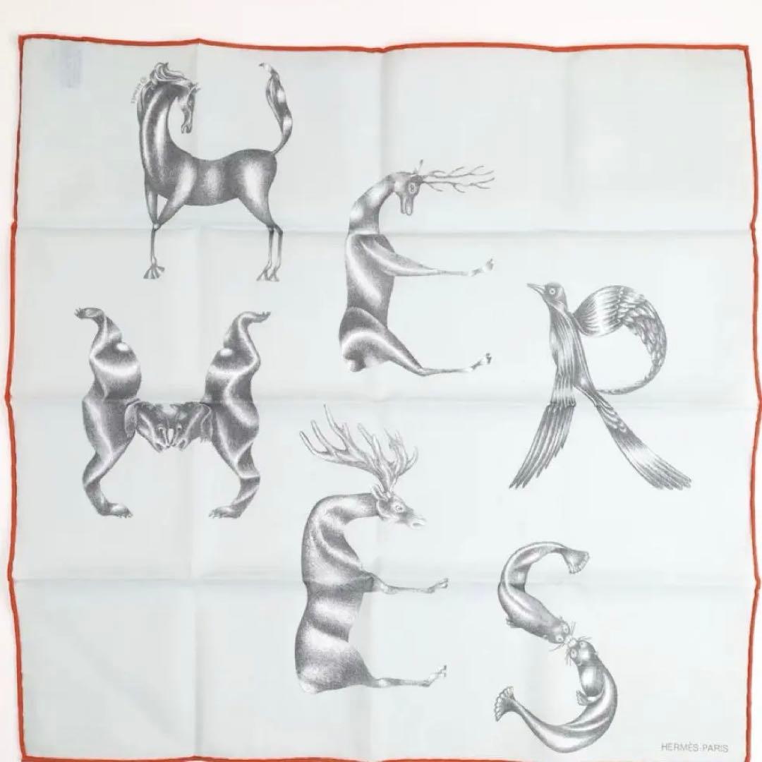 【いまだけ限定価格‼︎】エルメス スカーフ カレ45 動物モチーフ COTTON