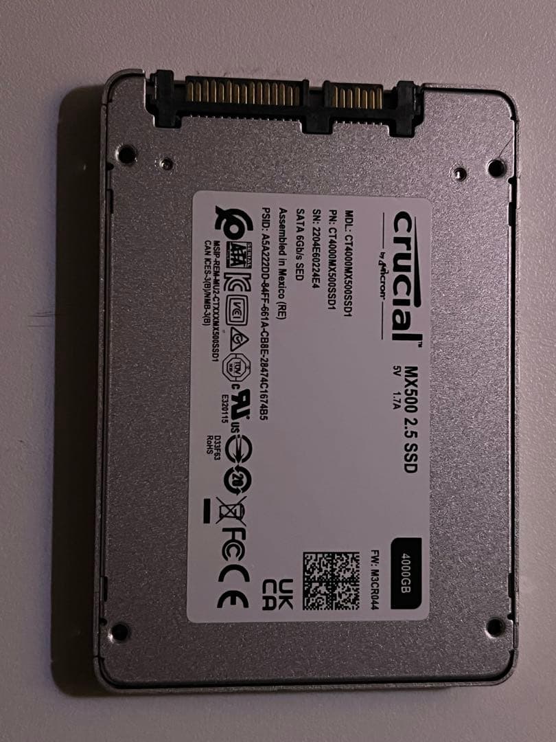 crucial MX500 4000GB 2.5インチSSD