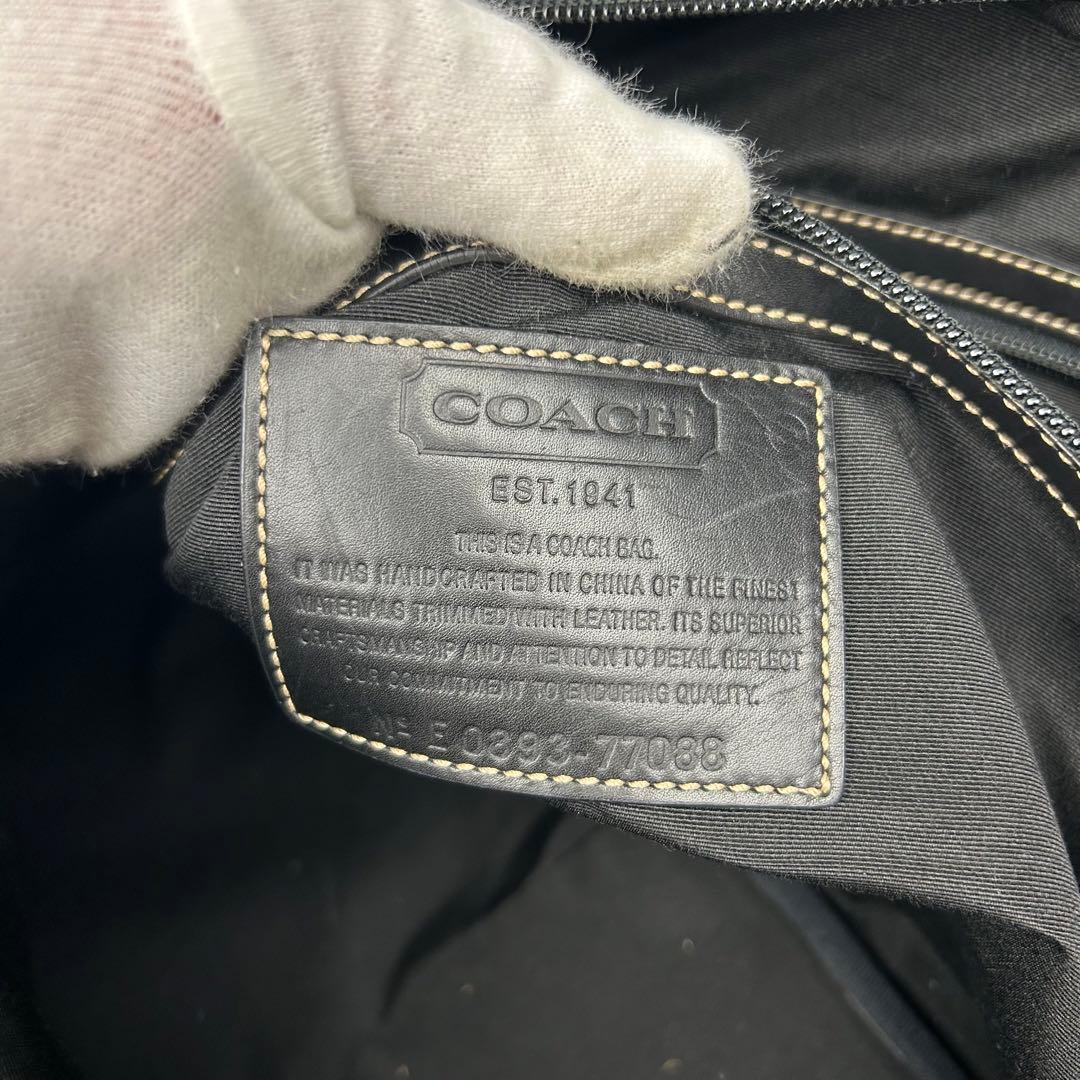 【美品】コーチ　ボストンバッグ　2way レザー　ナイロン　デカボストン　旅行