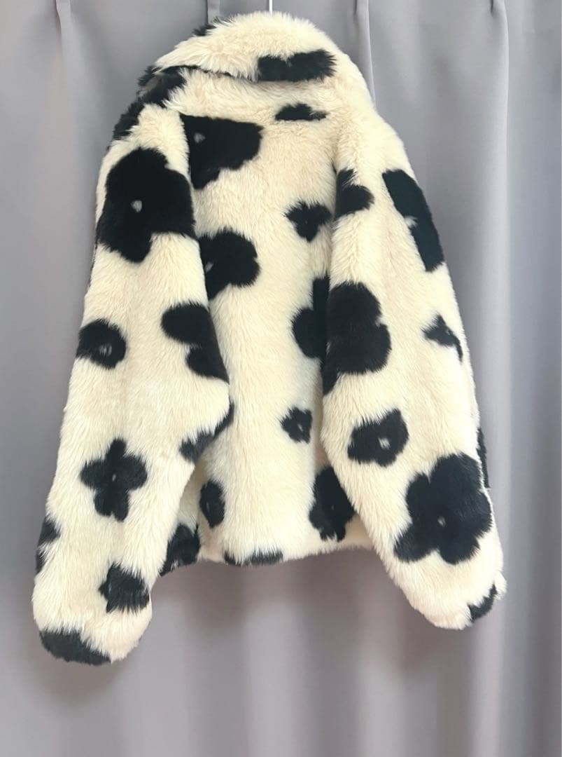 sea room lynn お花モチーフ柄ファーコート 個性的 大きいサイズ