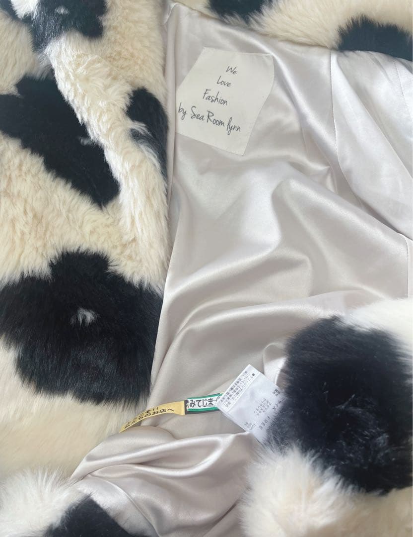 sea room lynn お花モチーフ柄ファーコート 個性的 大きいサイズ