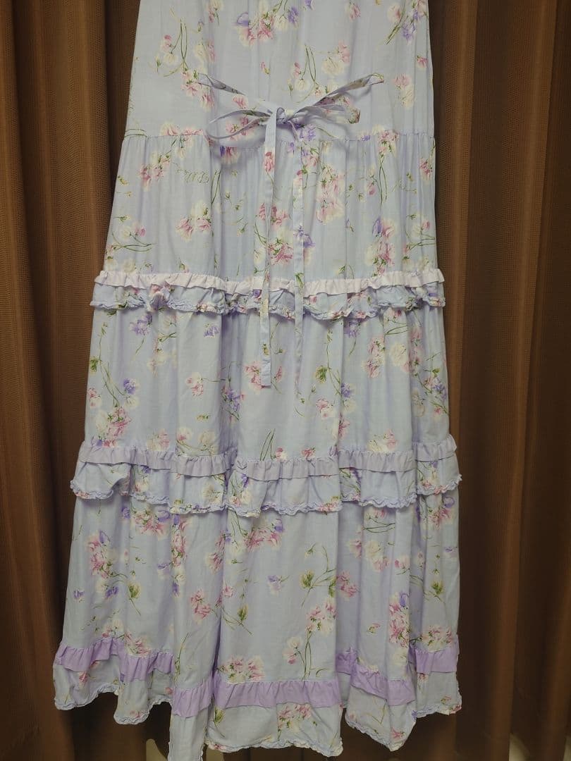 ピンクハウス　スイートピー柄　ノースリーブロングワンピース