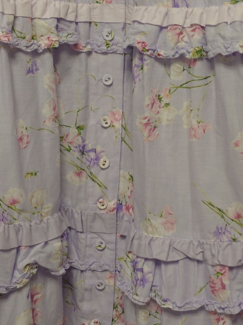 ピンクハウス　スイートピー柄　ノースリーブロングワンピース