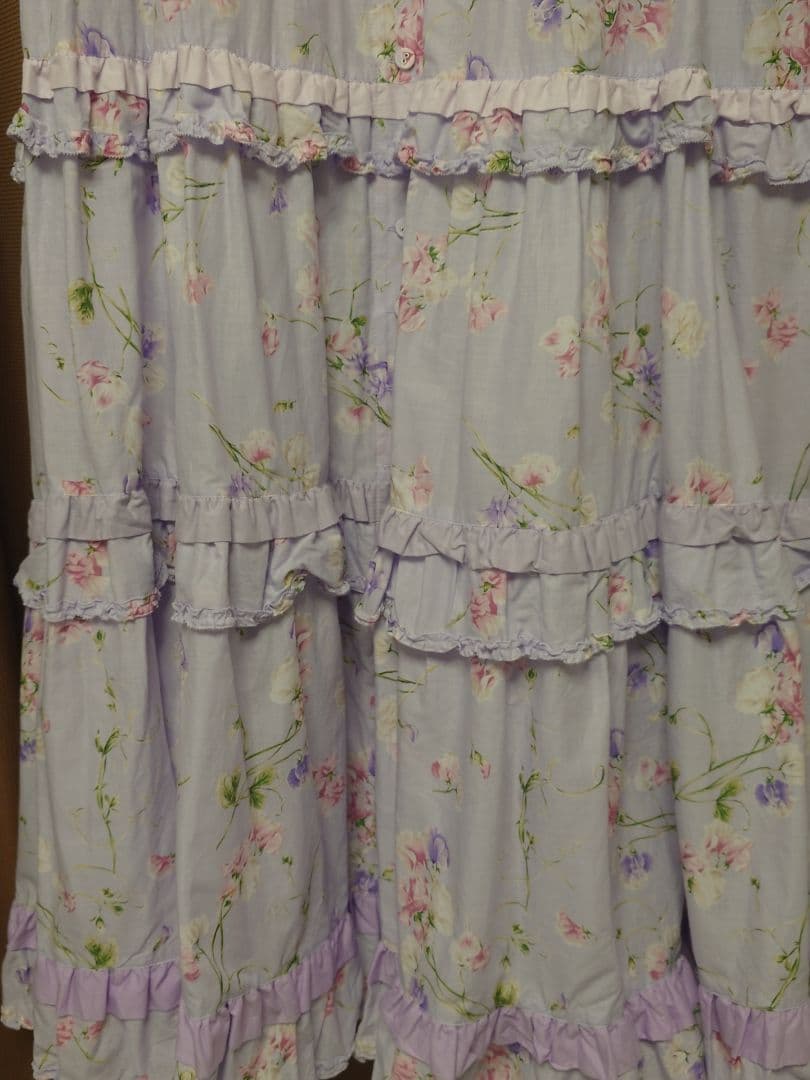 ピンクハウス　スイートピー柄　ノースリーブロングワンピース