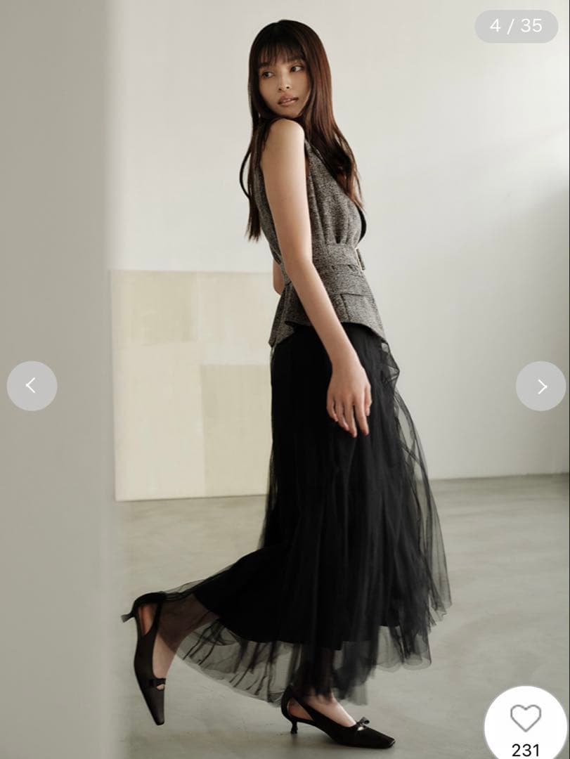 タイムセール‼️FRAY ID ❤️ ジレチュールスカートセットアップジレのみ