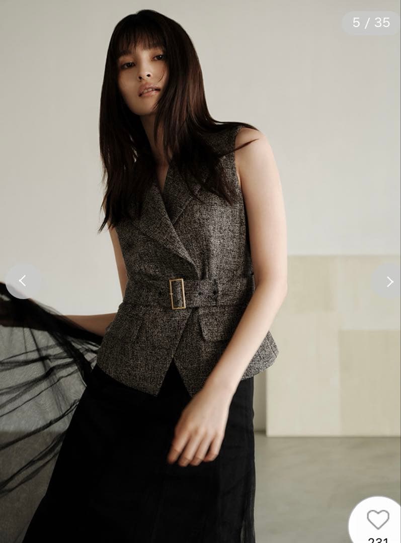 タイムセール‼️FRAY ID ❤️ ジレチュールスカートセットアップジレのみ