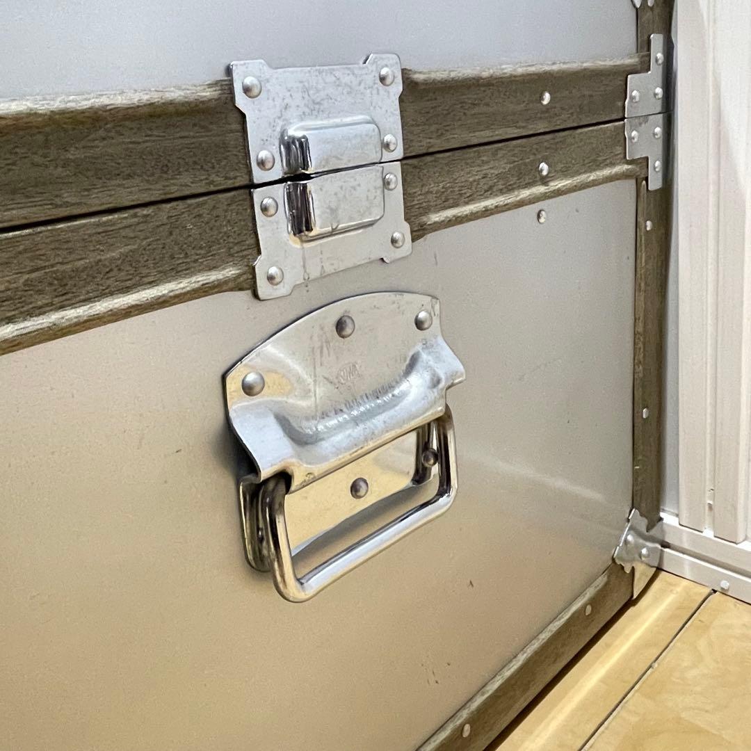 ビンテージ アルミ トランク 船舶 収納 箱 ケース ボックス アンティーク