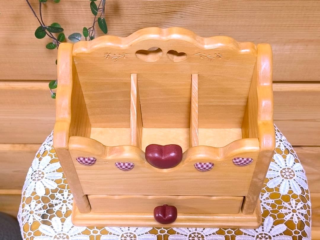 ⭐️アメリカンカントリー雑貨❤️ぷっくりハート❤️の多目的スタンド★引き出し付き