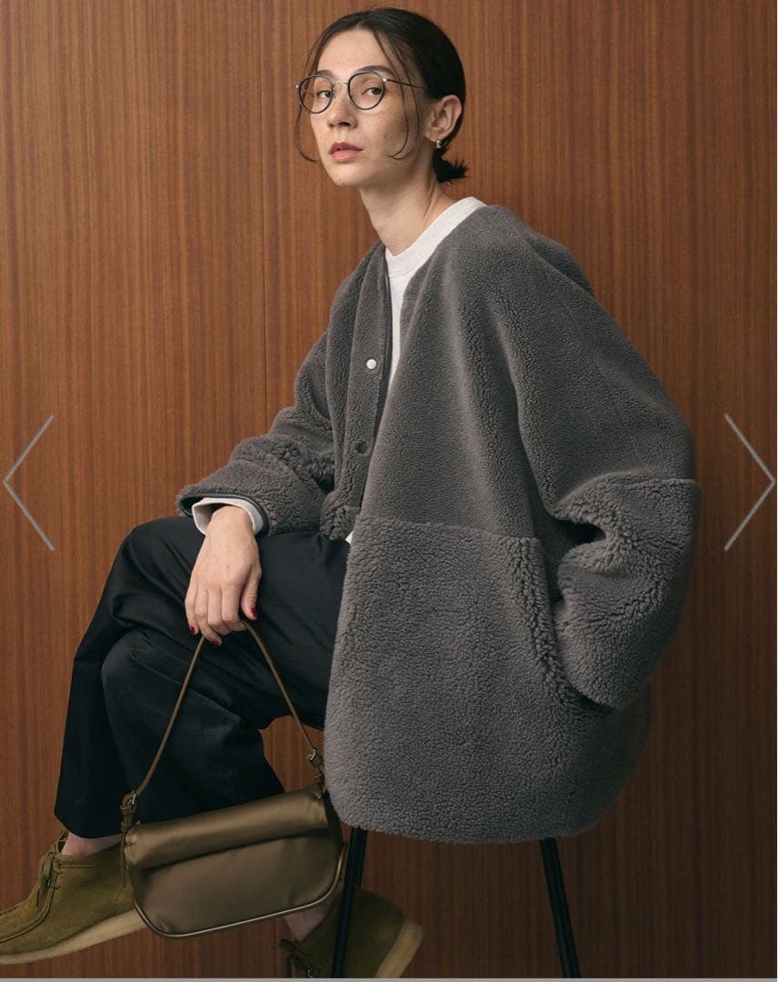 BEAUTY&YOUTH ・ボアフェイクムートン リバーシブルジャケット