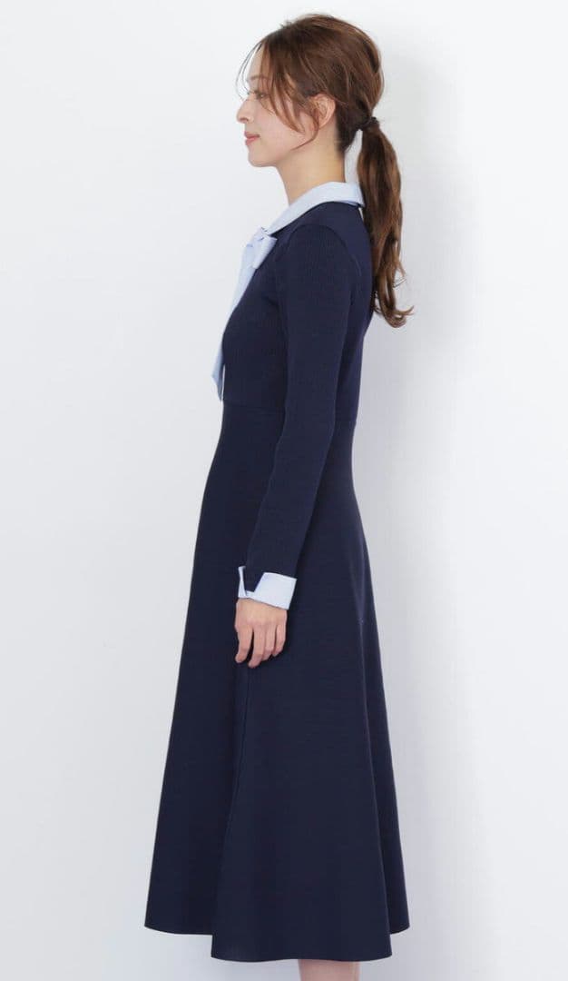 【新品】ジルバイジルスチュアート　シャツ襟ドッキングニットワンピース