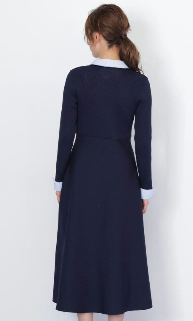 【新品】ジルバイジルスチュアート　シャツ襟ドッキングニットワンピース