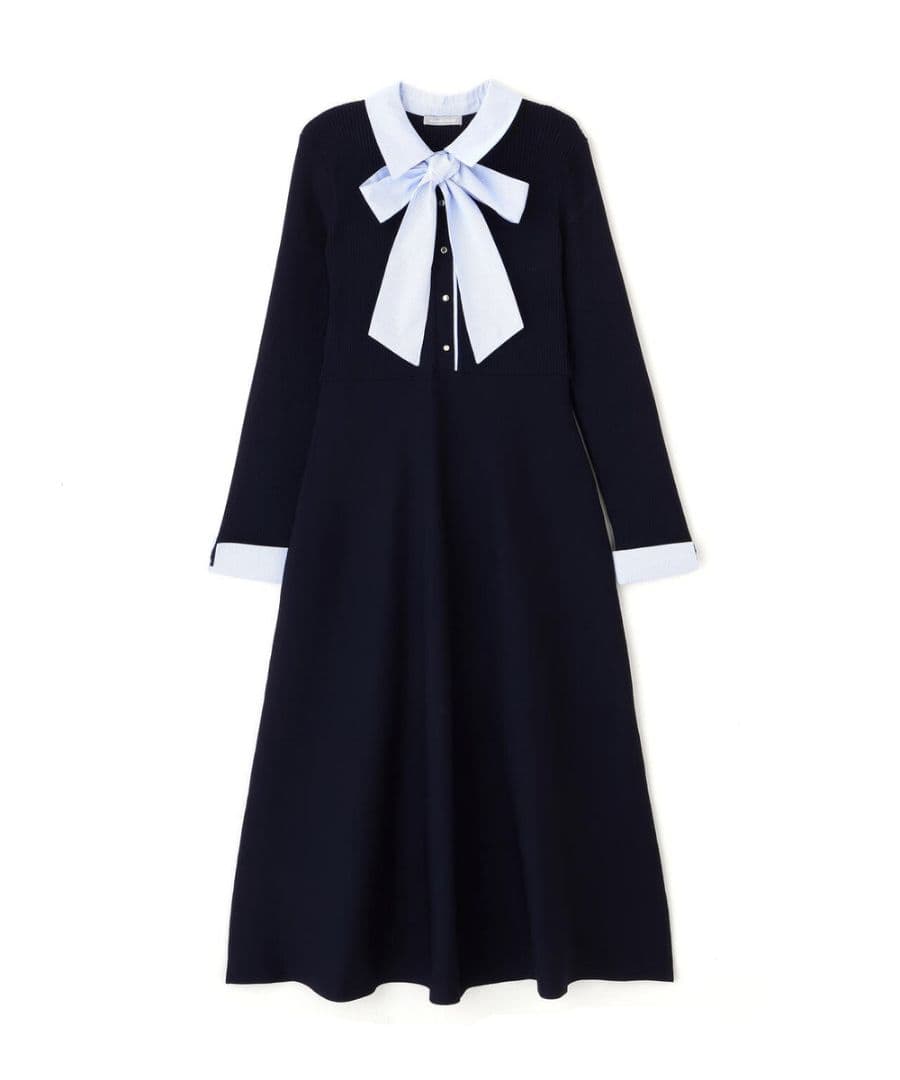 【新品】ジルバイジルスチュアート　シャツ襟ドッキングニットワンピース