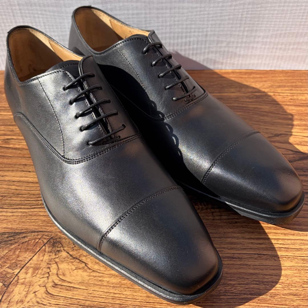 【展示品】バーニーズニューヨーク ストレートチップ 27cm 黒 内羽根 革靴