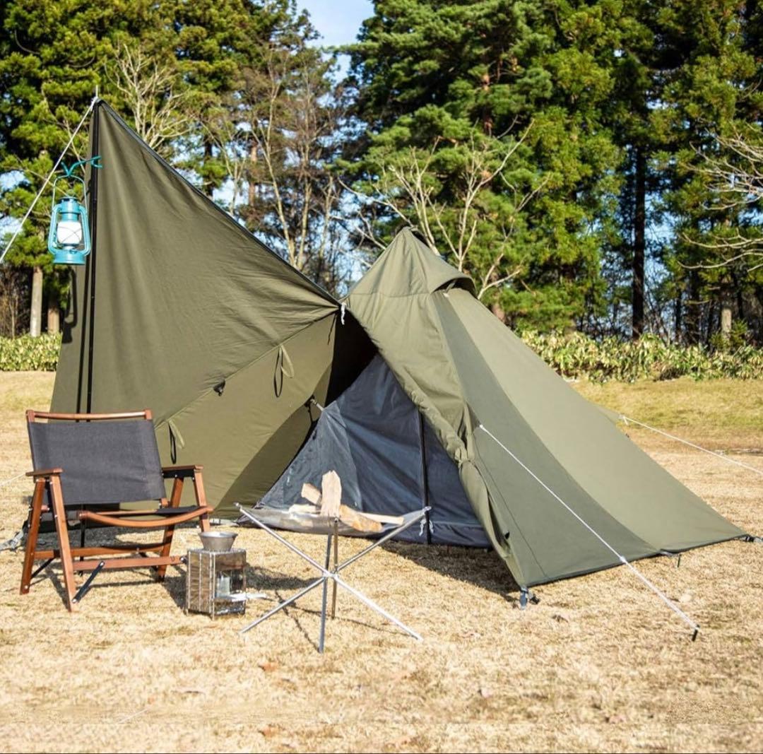 【冬キャンプ1回のみ】バンドック ソロティピー 1 TC カーキ インナー 美品