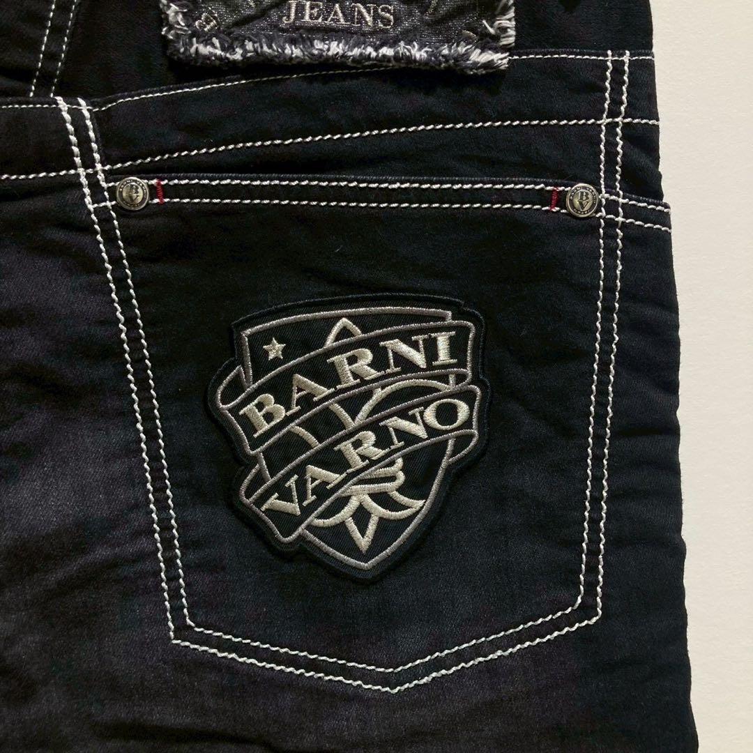 BARNI VARNO パンツ　ブラック　ワイド　太め　L