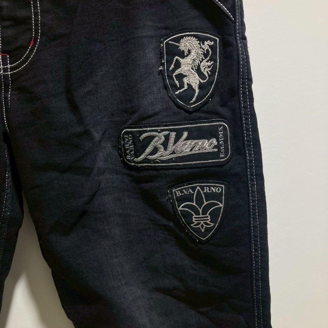 BARNI VARNO パンツ　ブラック　ワイド　太め　L